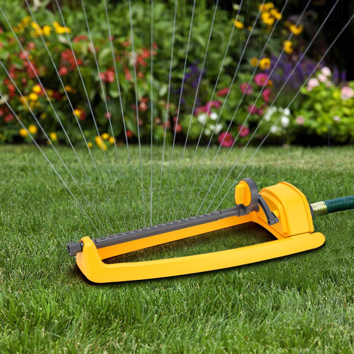 Lawn Sprinkler, 2 Pack Garden Oscillating Sprinkler for Yard Covers up to 2,600 sq.ft, Oscillating Watering, Garden Tool, Built-in Spray Jet Cleaning Needle