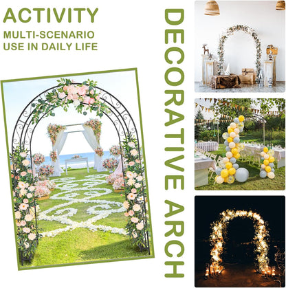 7FT Metal Garden Arch Arbor, Black Trellis Frame