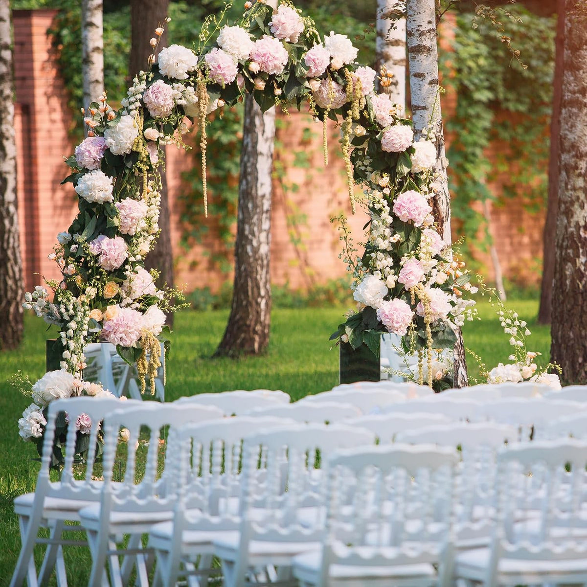 7FT Metal Garden Arch Arbor, Black Trellis Frame