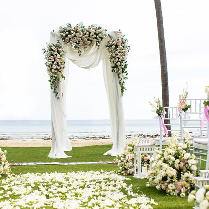 7FT Metal Garden Arch Arbor, Black Trellis Frame