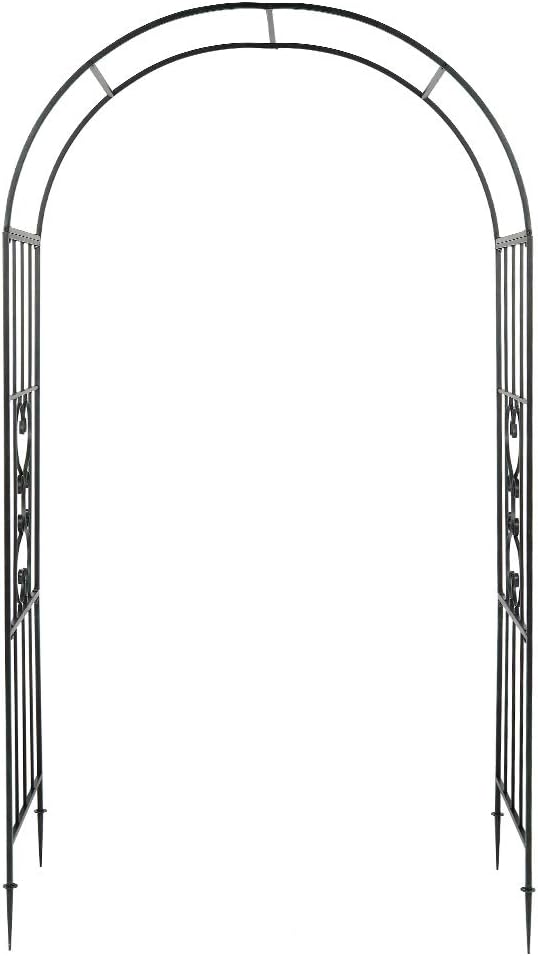 7FT Metal Garden Arch Arbor, Black Trellis Frame