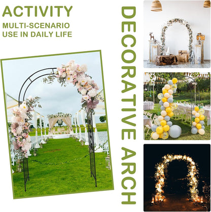 7FT Metal Garden Arch Arbor, Black Trellis Frame