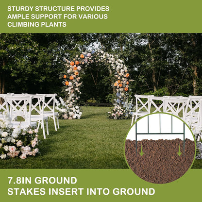 7FT Metal Garden Arch Arbor, Black Trellis Frame
