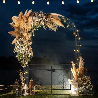 7FT Metal Garden Arch Arbor, Black Trellis Frame