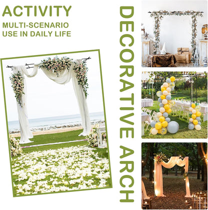 7FT Metal Garden Arch Arbor, Black Trellis Frame