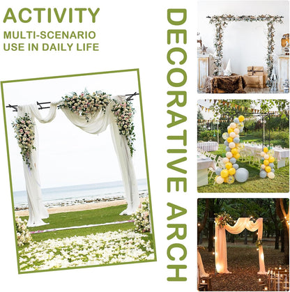 7FT Metal Garden Arch Arbor, Black Trellis Frame
