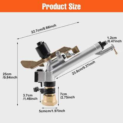 1.5" Impact Spray Gun Sprinkler, 360° Adjustable