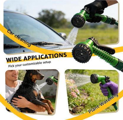 Retractable Hose Reel 1/2 in x 100 ft, Wall Mount Garden Water Hose Reel for Car Wash, Pet Bath & Plant Watering, Automatic Slow Rewind, Triple-Layer Anti-Kink Hose, 7-Pattern Spray Nozzle