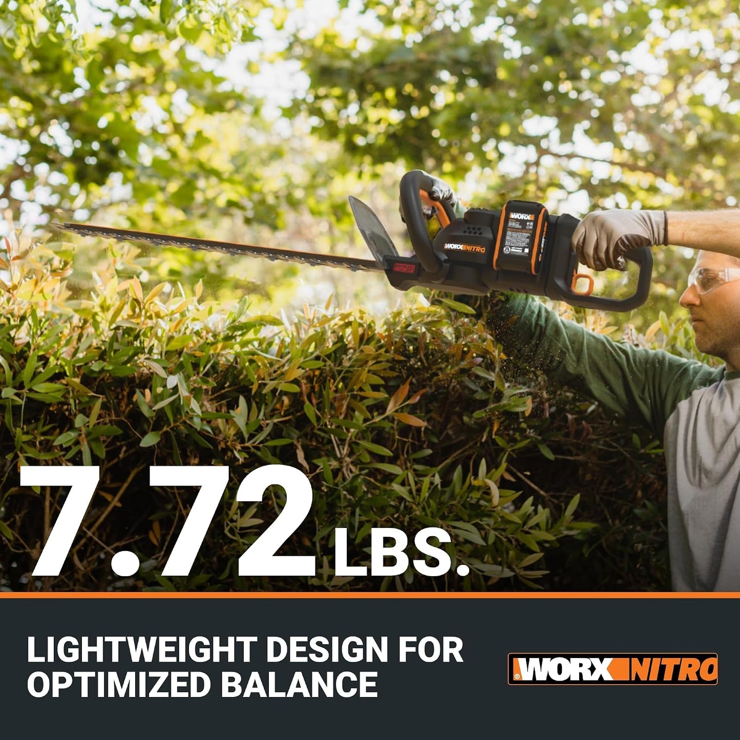 Cordless Hedge Trimmer, 20V 22" Bush Trimmer, WG261