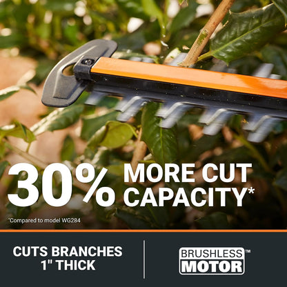 Cordless Hedge Trimmer, 20V 22" Bush Trimmer, WG261