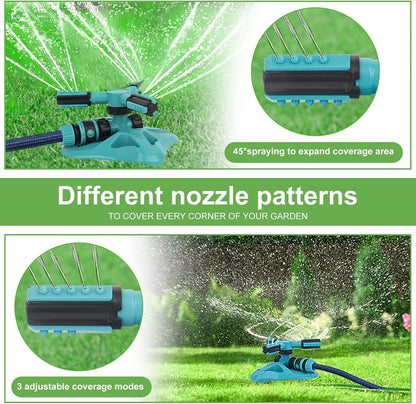 Garden Sprinkler,Upgrade Lawn Sprinklers Automatic 360 Degree Rotating Irrigation Grass Water Sprayer System,Garden Hose Sprinkler for Yard/Built in 36 Units Angle Spray Nozzles(Orange)-1Pack