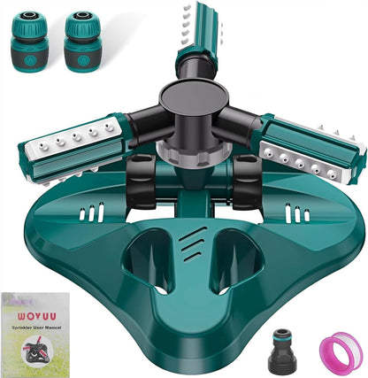 Garden Sprinkler,Upgrade Lawn Sprinklers Automatic 360 Degree Rotating Irrigation Grass Water Sprayer System,Garden Hose Sprinkler for Yard/Built in 36 Units Angle Spray Nozzles(Orange)-1Pack