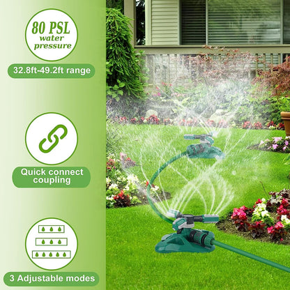Garden Sprinkler,Upgrade Lawn Sprinklers Automatic 360 Degree Rotating Irrigation Grass Water Sprayer System,Garden Hose Sprinkler for Yard/Built in 36 Units Angle Spray Nozzles(Orange)-1Pack