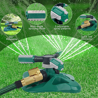 Garden Sprinkler,Upgrade Lawn Sprinklers Automatic 360 Degree Rotating Irrigation Grass Water Sprayer System,Garden Hose Sprinkler for Yard/Built in 36 Units Angle Spray Nozzles(Orange)-1Pack