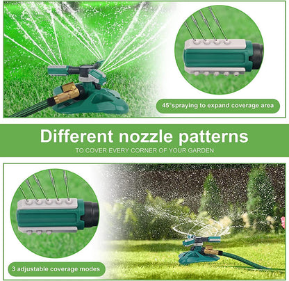 Garden Sprinkler,Upgrade Lawn Sprinklers Automatic 360 Degree Rotating Irrigation Grass Water Sprayer System,Garden Hose Sprinkler for Yard/Built in 36 Units Angle Spray Nozzles(Orange)-1Pack