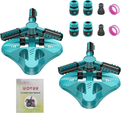 Garden Sprinkler,Upgrade Lawn Sprinklers Automatic 360 Degree Rotating Irrigation Grass Water Sprayer System,Garden Hose Sprinkler for Yard/Built in 36 Units Angle Spray Nozzles(Orange)-1Pack