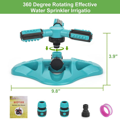 Garden Sprinkler,Upgrade Lawn Sprinklers Automatic 360 Degree Rotating Irrigation Grass Water Sprayer System,Garden Hose Sprinkler for Yard/Built in 36 Units Angle Spray Nozzles(Orange)-1Pack