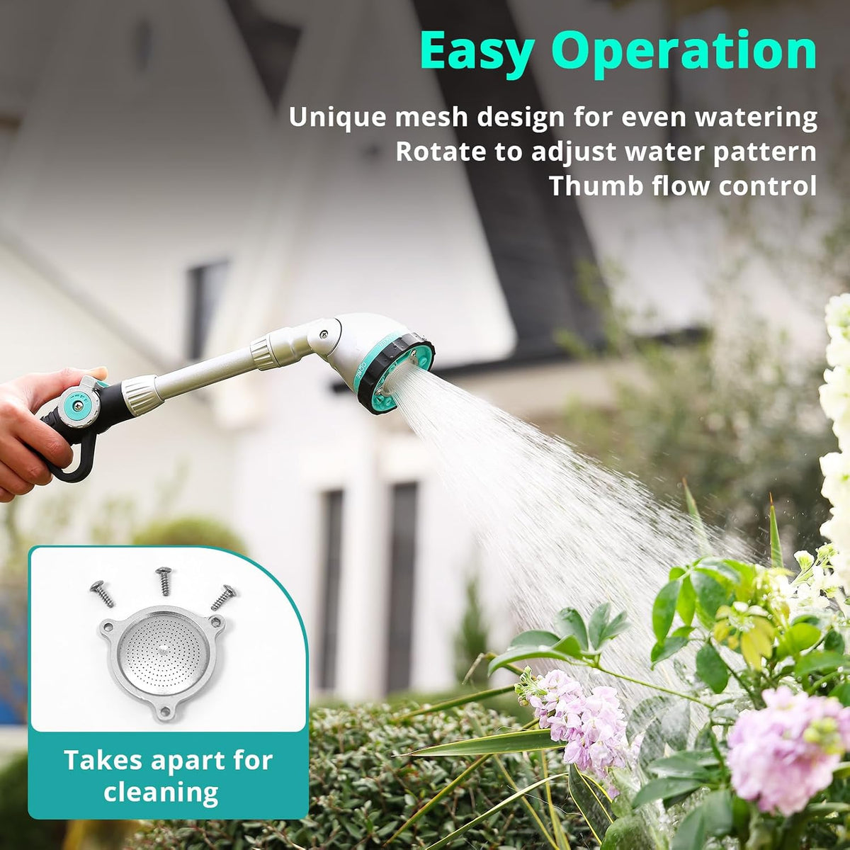 16'' Watering Wand, Heavy Duty Garden Hose Nozzle with Thumb Control