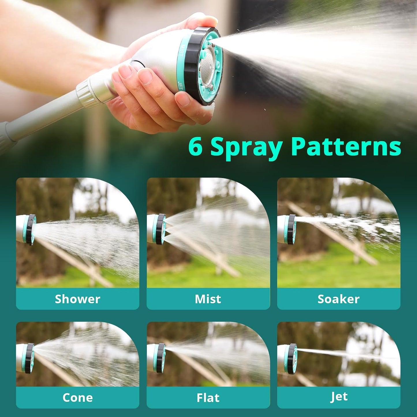 16'' Watering Wand, Heavy Duty Garden Hose Nozzle with Thumb Control