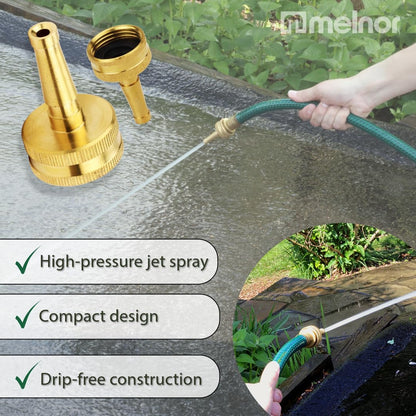 65043-AMZ Solid Brass Nozzle Bundle - Heavy Duty, Adjustable Spray & High-Pressure Jet - Leak-Free Design - Compact