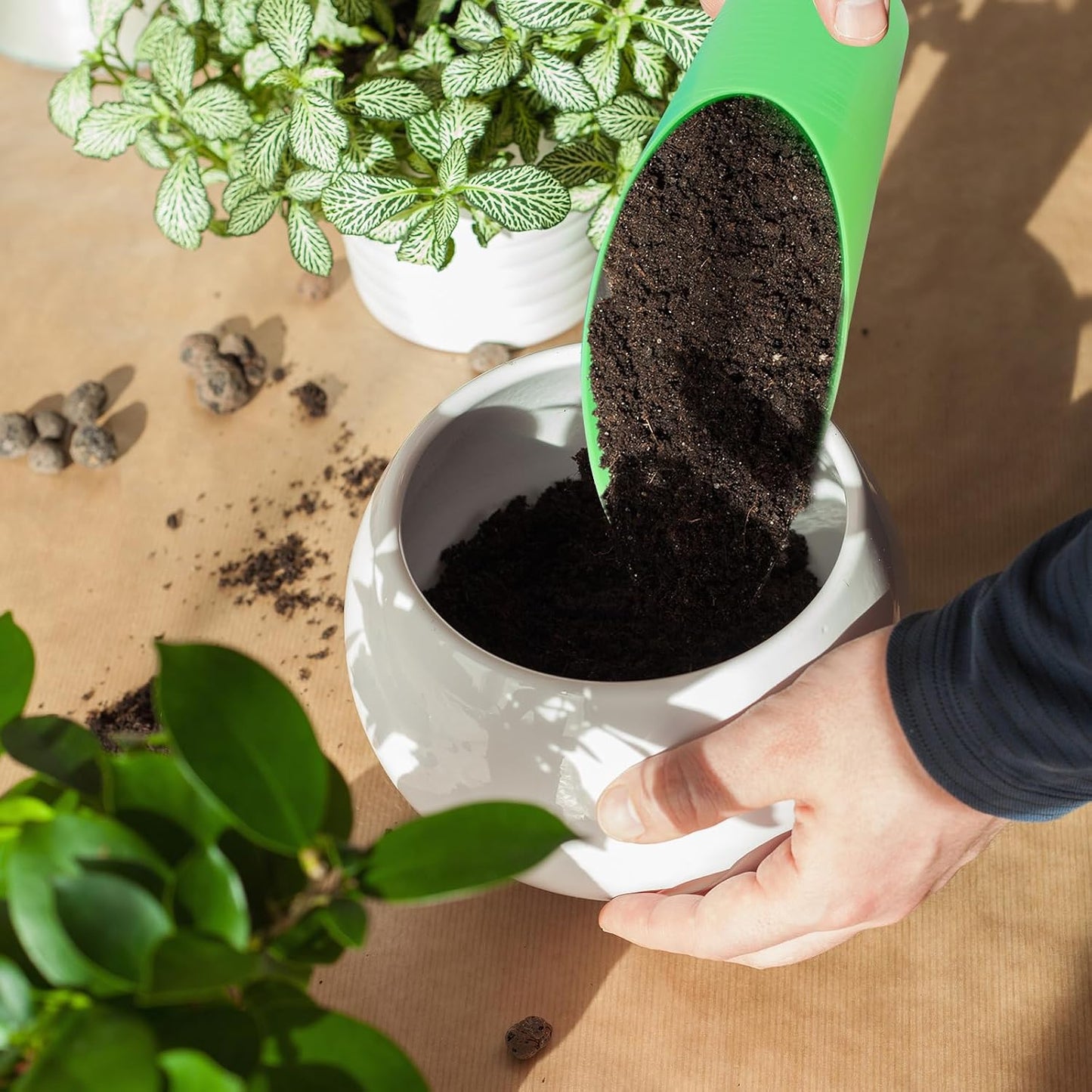 9 Pcs Bonsai Soil Scoops,3 Color Plastic Garden Soil Scoops,Small Potting Shovels for Succulent Indoor Plants Flower Planting Bonsai Cultivation,Colorful Sturdy Garden Tool