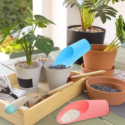 9 Pcs Bonsai Soil Scoops,3 Color Plastic Garden Soil Scoops,Small Potting Shovels for Succulent Indoor Plants Flower Planting Bonsai Cultivation,Colorful Sturdy Garden Tool