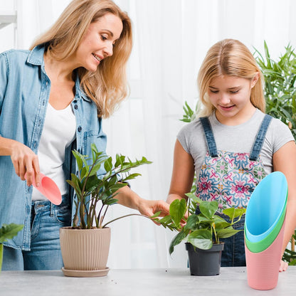 9 Pcs Bonsai Soil Scoops,3 Color Plastic Garden Soil Scoops,Small Potting Shovels for Succulent Indoor Plants Flower Planting Bonsai Cultivation,Colorful Sturdy Garden Tool