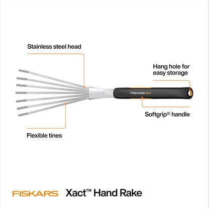 Xact Hand Rake, Ergonomic Handle for Heavy Duty Gardening