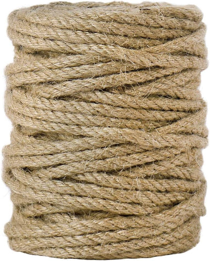 5mm Natural Jute Twine, 100 Feet 4Ply Twisted Heavy Duty Rope