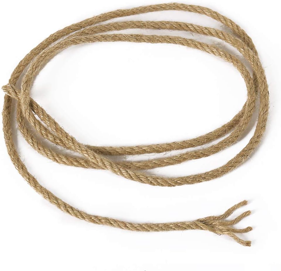 5mm Natural Jute Twine, 100 Feet 4Ply Twisted Heavy Duty Rope
