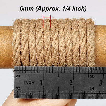 5mm Natural Jute Twine, 100 Feet 4Ply Twisted Heavy Duty Rope