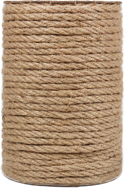 5mm Natural Jute Twine, 100 Feet 4Ply Twisted Heavy Duty Rope