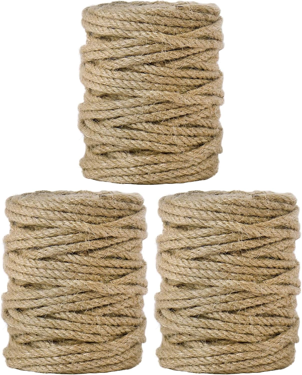 5mm Natural Jute Twine, 100 Feet 4Ply Twisted Heavy Duty Rope
