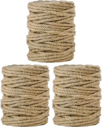 5mm Natural Jute Twine, 100 Feet 4Ply Twisted Heavy Duty Rope