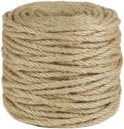 5mm Natural Jute Twine, 100 Feet 4Ply Twisted Heavy Duty Rope