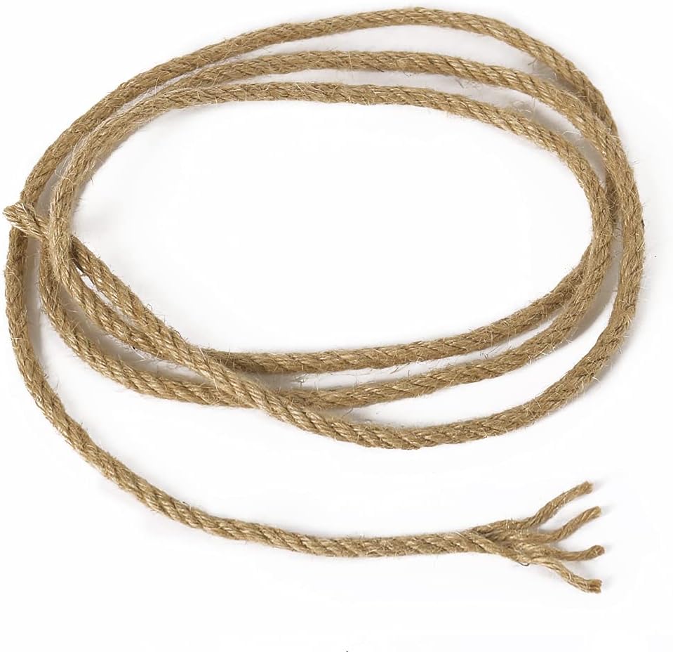 5mm Natural Jute Twine, 100 Feet 4Ply Twisted Heavy Duty Rope