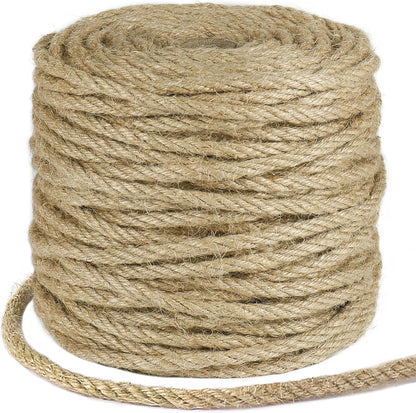 5mm Natural Jute Twine, 100 Feet 4Ply Twisted Heavy Duty Rope