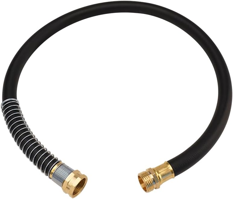 Leader Hose 3FT x 5/8" Heavy Duty Water Hose with Brass Male to Female Fittings, Short Hose Extender for Hose Reel and Faucet, 1000 PSI Burst Pressure, 300 PSI Working Pressure, Black