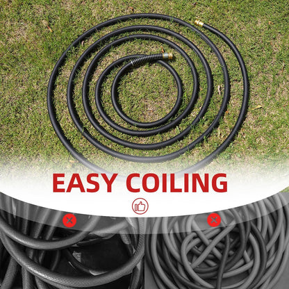 Leader Hose 3FT x 5/8" Heavy Duty Water Hose with Brass Male to Female Fittings, Short Hose Extender for Hose Reel and Faucet, 1000 PSI Burst Pressure, 300 PSI Working Pressure, Black
