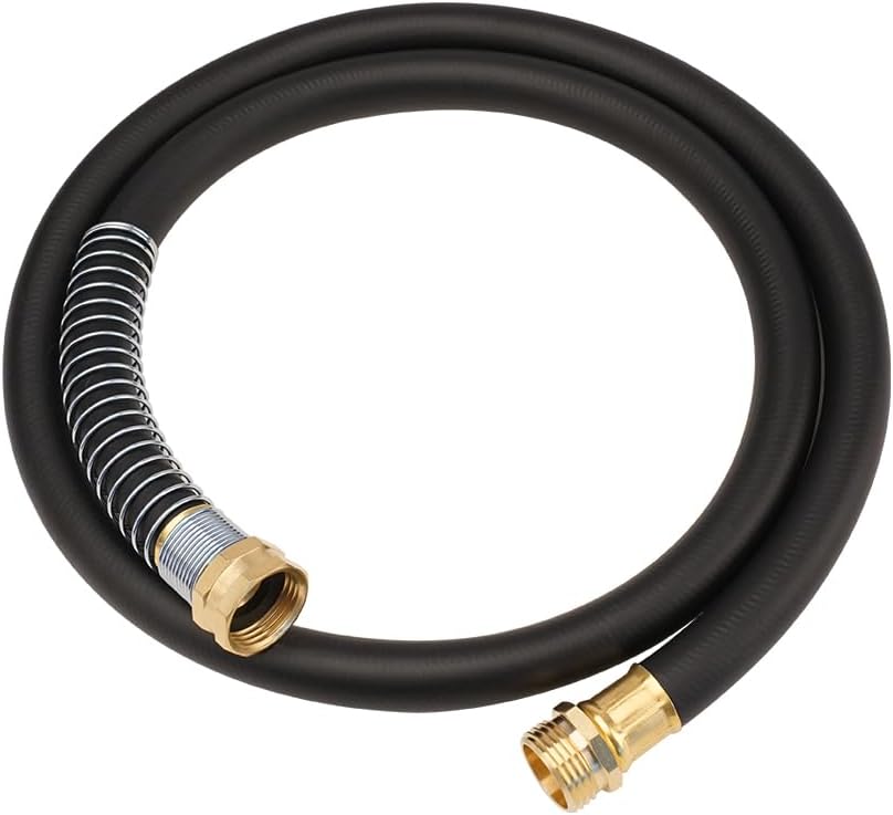 Leader Hose 3FT x 5/8" Heavy Duty Water Hose with Brass Male to Female Fittings, Short Hose Extender for Hose Reel and Faucet, 1000 PSI Burst Pressure, 300 PSI Working Pressure, Black