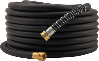 Leader Hose 3FT x 5/8" Heavy Duty Water Hose with Brass Male to Female Fittings, Short Hose Extender for Hose Reel and Faucet, 1000 PSI Burst Pressure, 300 PSI Working Pressure, Black