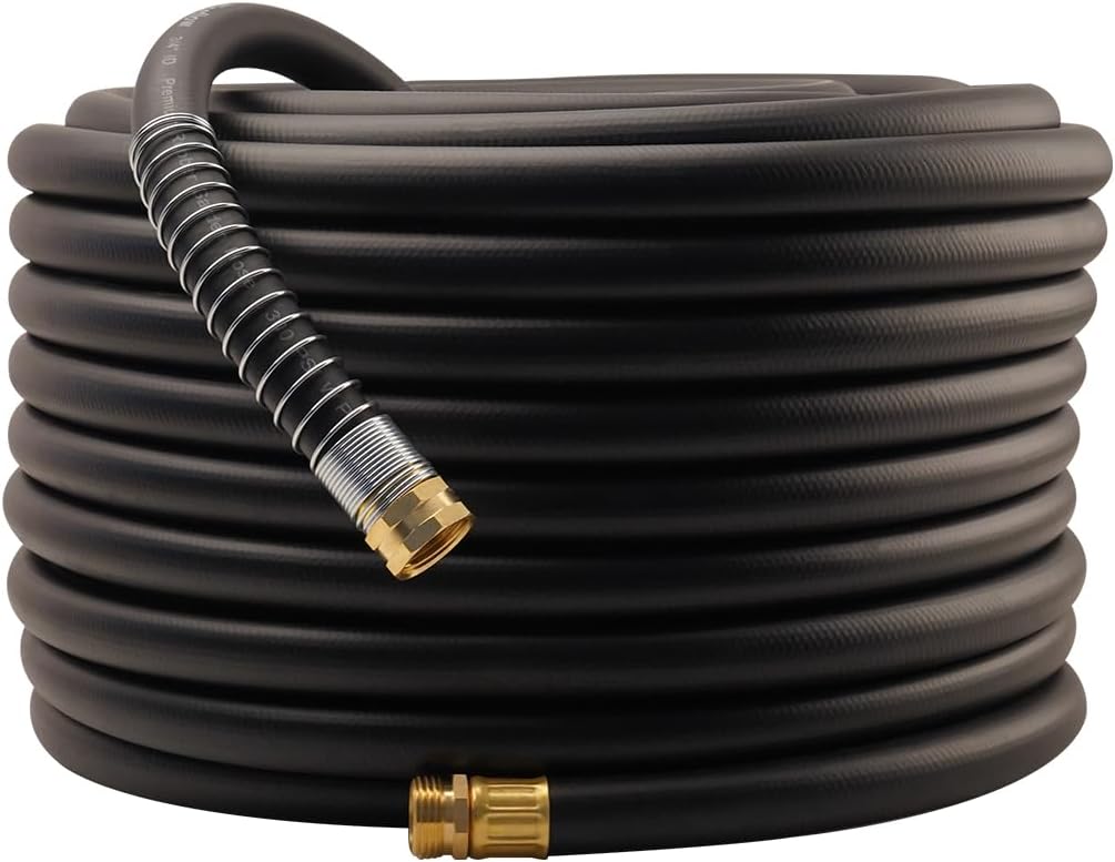 Leader Hose 3FT x 5/8" Heavy Duty Water Hose with Brass Male to Female Fittings, Short Hose Extender for Hose Reel and Faucet, 1000 PSI Burst Pressure, 300 PSI Working Pressure, Black