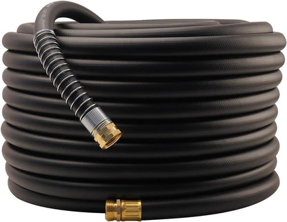 Leader Hose 3FT x 5/8" Heavy Duty Water Hose with Brass Male to Female Fittings, Short Hose Extender for Hose Reel and Faucet, 1000 PSI Burst Pressure, 300 PSI Working Pressure, Black