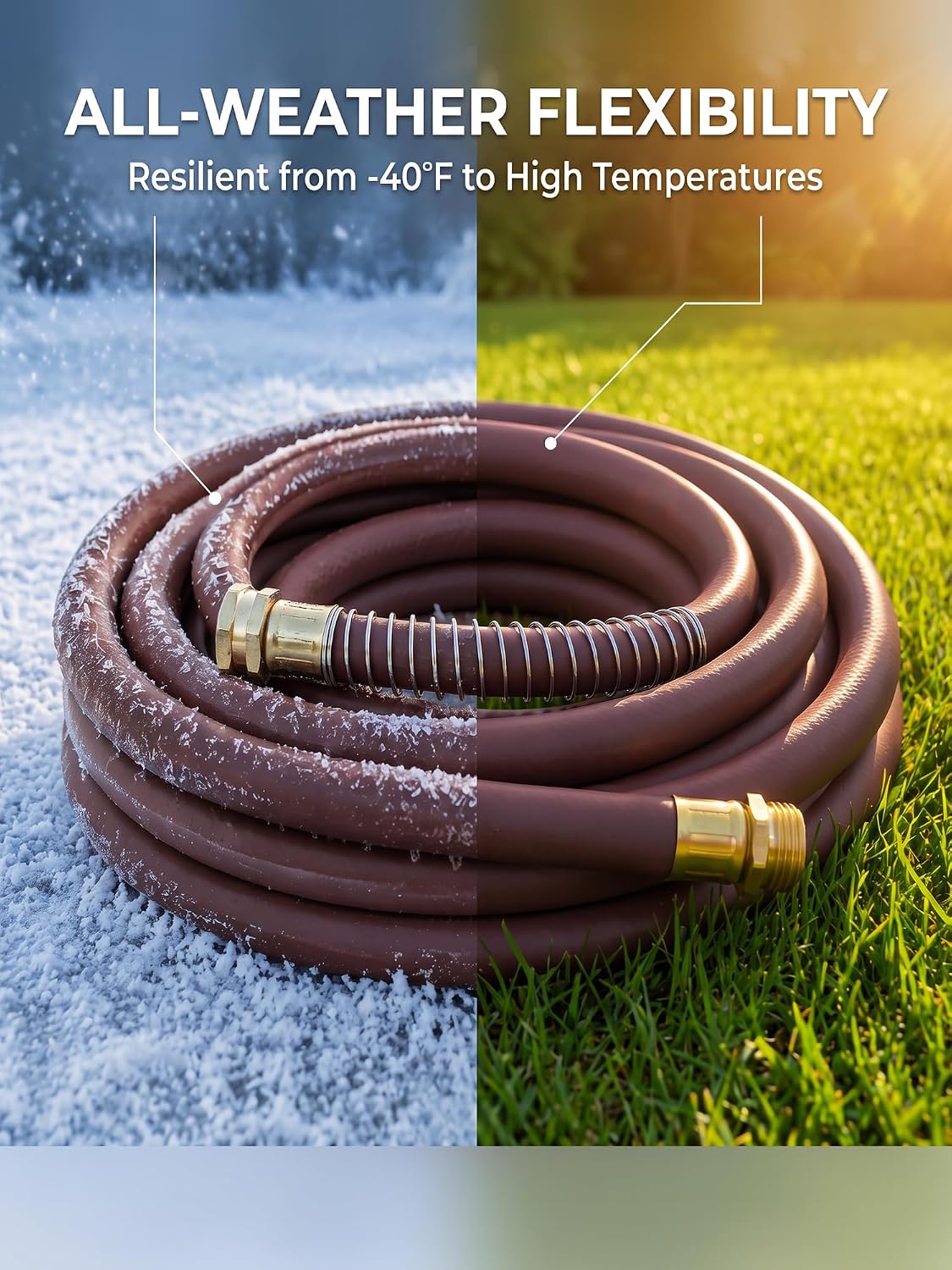 Leader Hose 3FT x 5/8" Heavy Duty Water Hose with Brass Male to Female Fittings, Short Hose Extender for Hose Reel and Faucet, 1000 PSI Burst Pressure, 300 PSI Working Pressure, Black