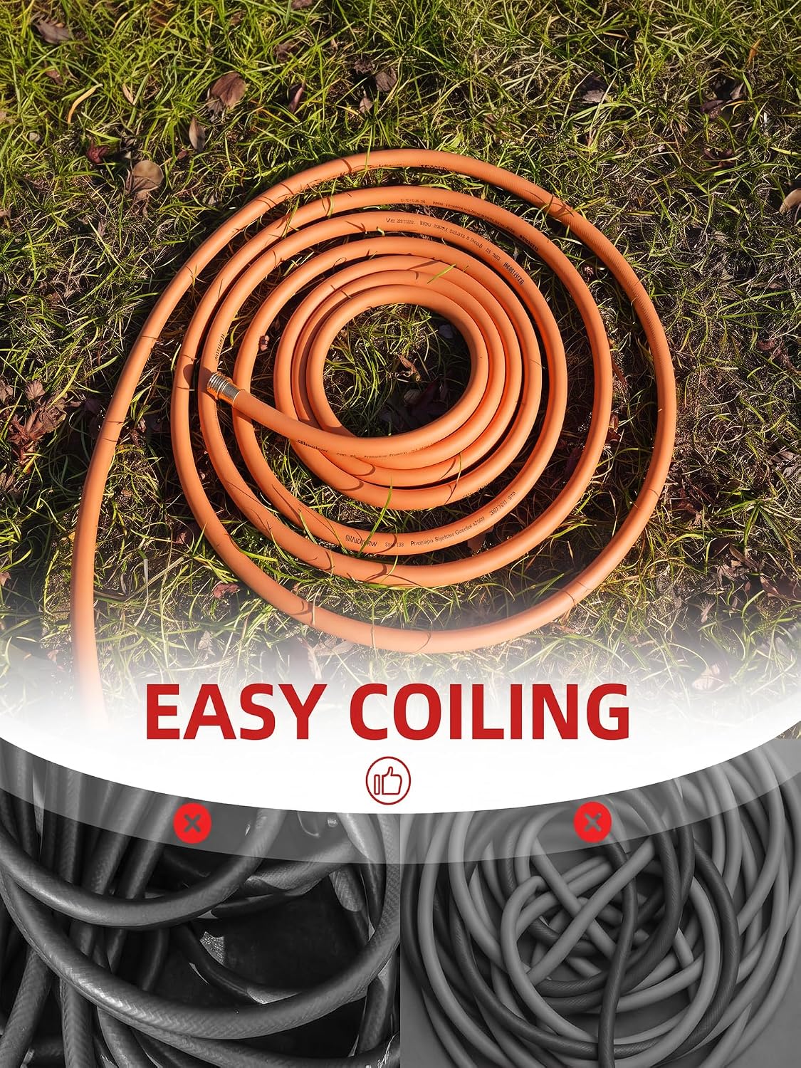Leader Hose 3FT x 5/8" Heavy Duty Water Hose with Brass Male to Female Fittings, Short Hose Extender for Hose Reel and Faucet, 1000 PSI Burst Pressure, 300 PSI Working Pressure, Black
