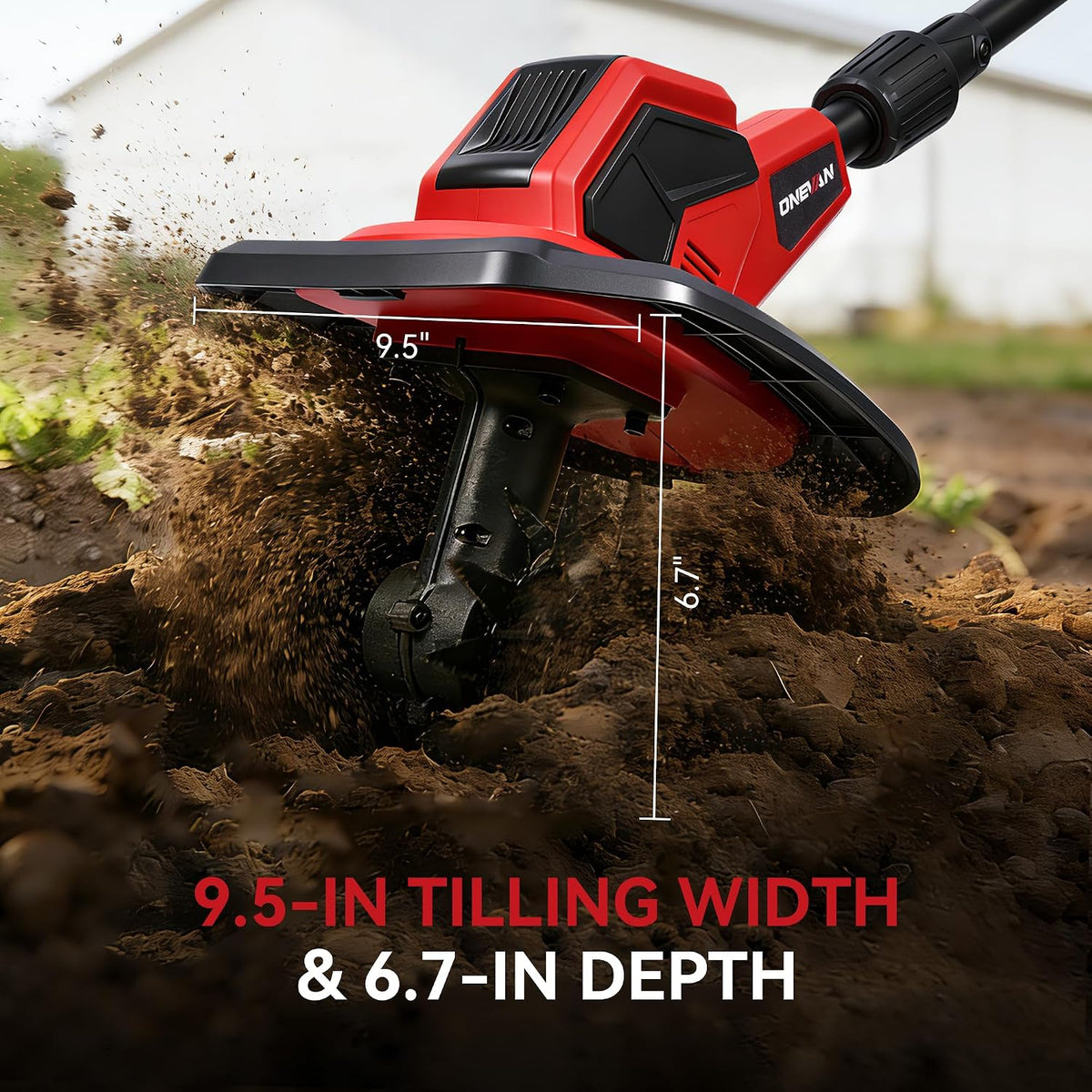 Cordless Tiller for Gardening, 360RPM Garden Tiller with 2x4.0Ah Batteries