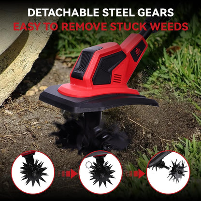 Cordless Tiller for Gardening, 360RPM Garden Tiller with 2x4.0Ah Batteries
