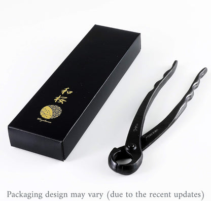 Wazakura Hand Forged Knob Bonsai Cutter Made in Japan 8-1/4 inch (210mm), Japanese Gardening Tools, Round Edge Concave Branch Cutter Black