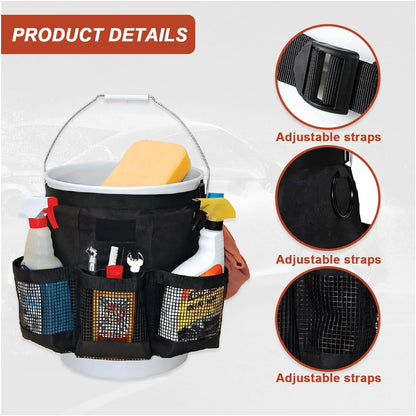 5 Gallon Bucket Tool Organizer Bag with Mesh Storage Pockets