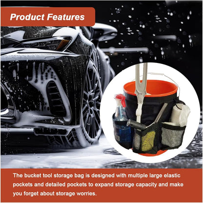 5 Gallon Bucket Tool Organizer Bag with Mesh Storage Pockets